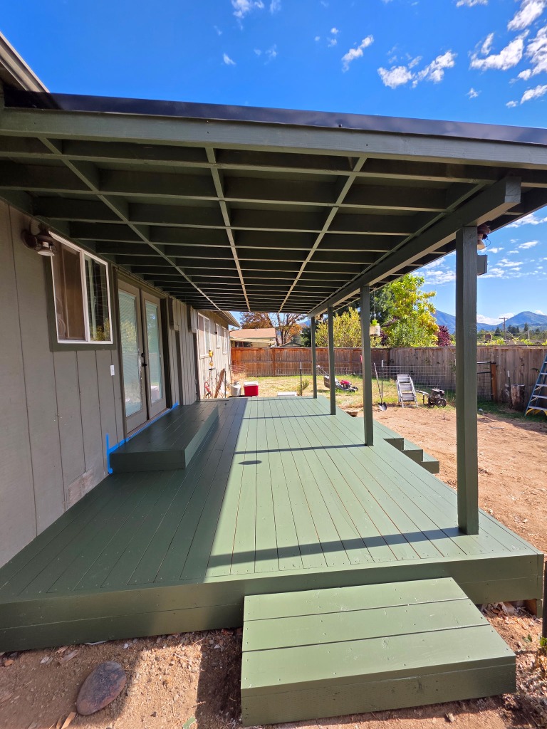 Completed Covered Patio Deck with Mountain View