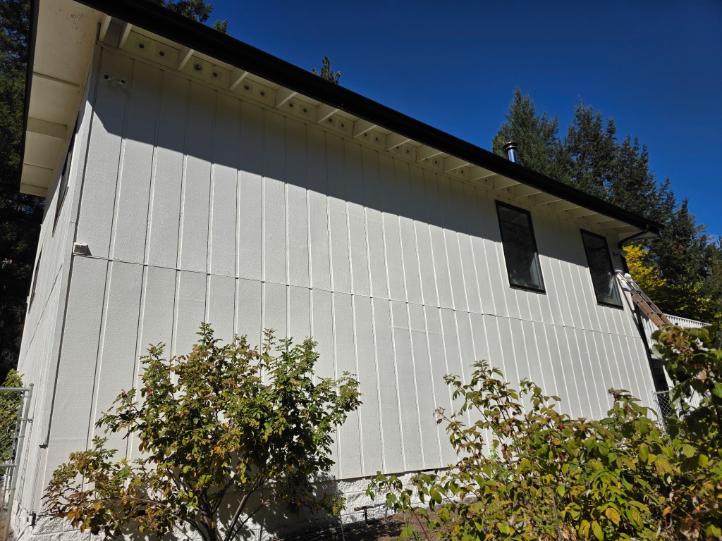 Two-Story Vertical Board & Batten Siding and Eaves